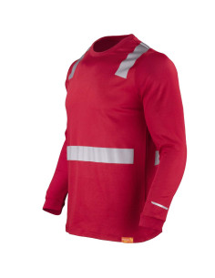 Polera Dry Fresh con Cintas Reflectivas Manga Larga Rojo 2