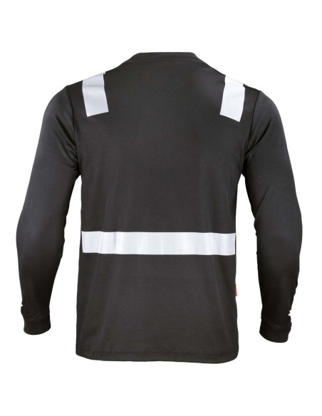 Polera Dry Fresh con Cintas Reflectivas Manga Larga Negro