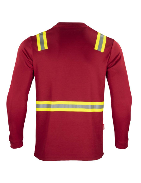 Polera Dry Fresh con Cintas Reflectivas 2 Colores Manga Larga Rojo