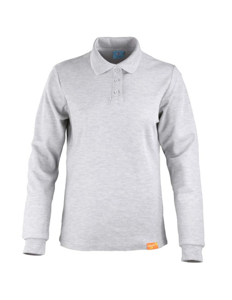 Polera piqué para Mujer 80% algodón Manga Larga Gris