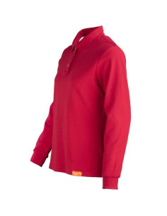 Polera piqué para Mujer 80% algodón Manga Larga Rojo