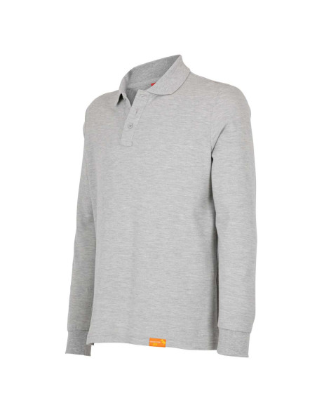 Polera piqué para hombres 60% algodón Manga Larga Gris