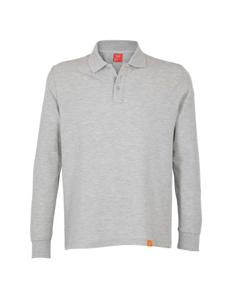 Polera piqué para hombres 60% algodón Manga Larga Gris