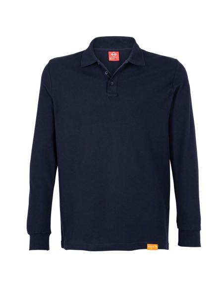 Polera piqué para hombres 60% algodón Manga Larga Azul