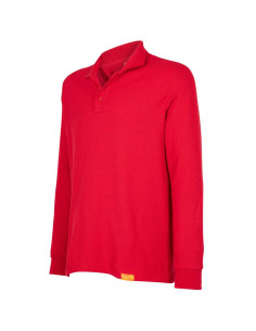 Polera piqué para hombres 60% algodón Manga Larga Rojo 2