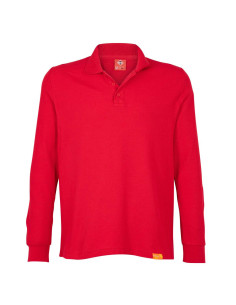 Polera piqué para hombres 60% algodón Manga Larga Rojo