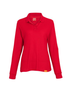 Polera piqué para Mujer 60% algodón Manga Larga Rojo