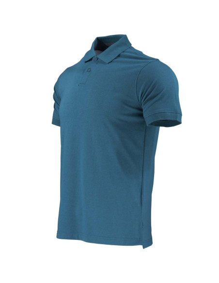 Polera piqué Back in Time para Hombre 60% Algodón Manga Corta Azul Piedra
