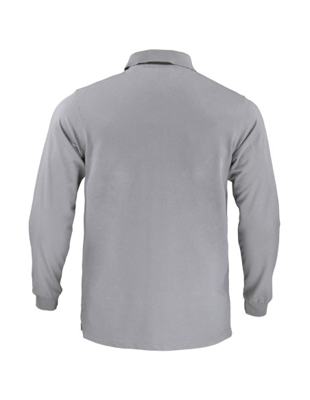 Polera piqué Back in Time para Hombre 60% Algodón Manga Larga Gris