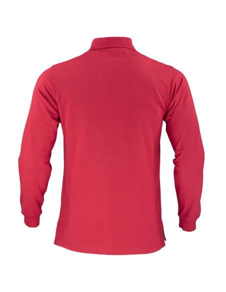 Polera piqué Back in Time para Hombre 60% Algodón Manga Larga Rojo