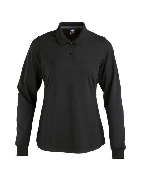 Polera piqué Back in Time para Mujer 60% Algodón Manga Larga Negro