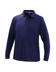 Polera Spandex piqué para Hombres Manga Larga Azul