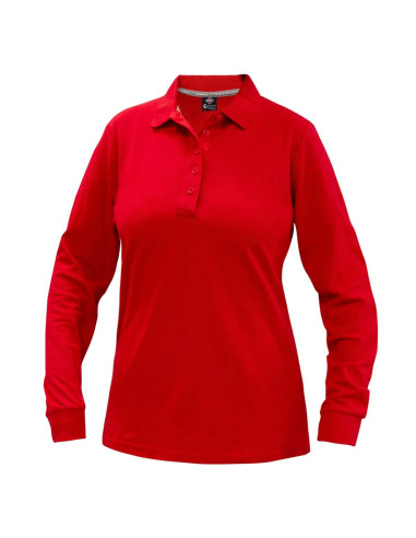 Polera Spandex piqué para Mujer Manga Larga Rojo