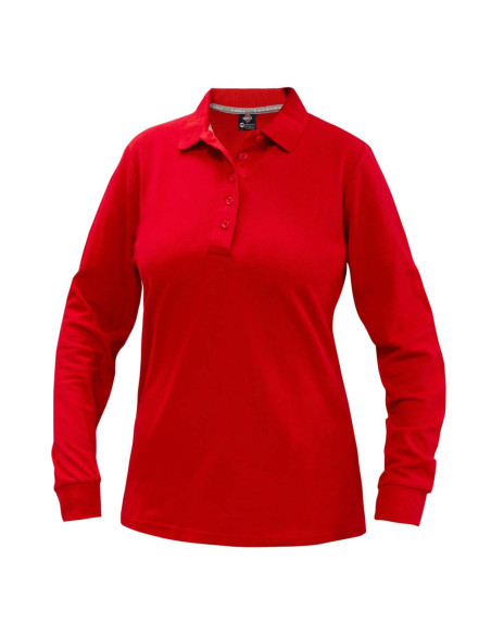 Polera Spandex piqué para Mujer Manga Larga Rojo