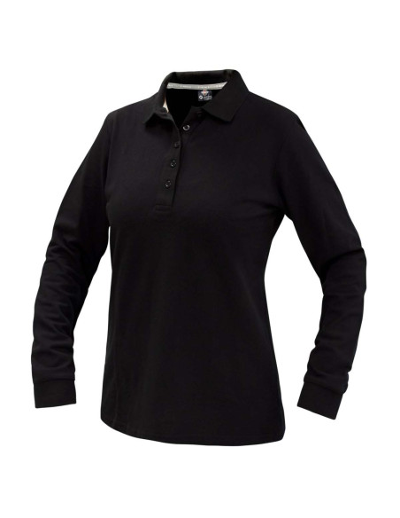 Polera Spandex piqué para Mujer Manga Larga Negro