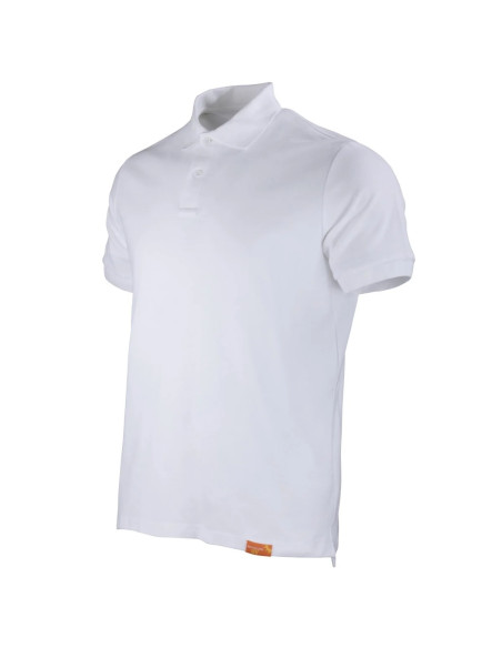 Polera piqué para hombres 80% algodón Manga Corta Blanco