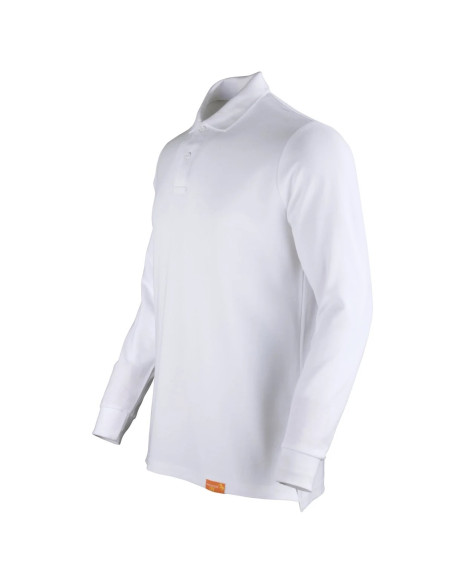 Polera piqué para hombres 80% algodón Manga Larga Blanco