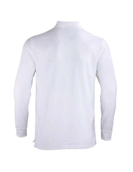 Polera piqué para hombres 80% algodón Manga Larga Blanco