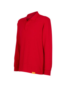 Polera piqué para hombres 80% algodón Manga Larga Rojo