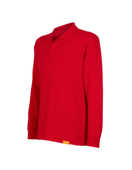 Polera piqué para hombres 80% algodón Manga Larga Rojo