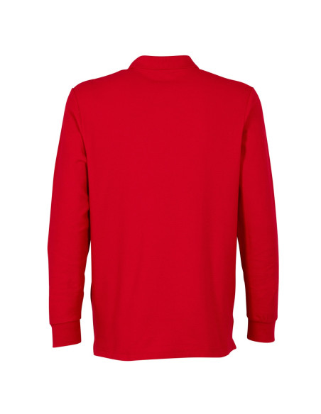 Polera piqué para hombres 80% algodón Manga Larga Rojo