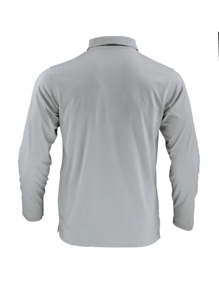 Polera Dry Fresh para Hombre cuello piqué Manga Larga Gris