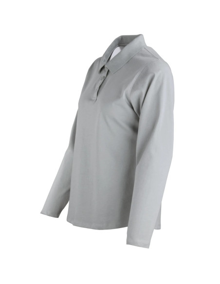 Polera Dry Fresh para Mujer cuello piqué Manga Larga Gris