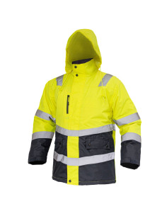 Parka Termica Alta Visibilidad Hombre Amarillo / Gris Oscuro