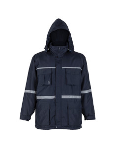 Parka Termica Cintas Reflectivas Hombre Azul