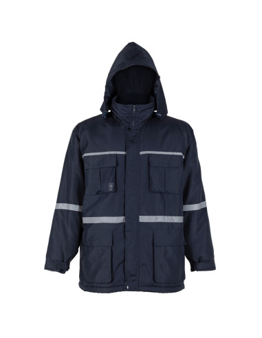Parka Termica Cintas Reflectivas Hombre Azul