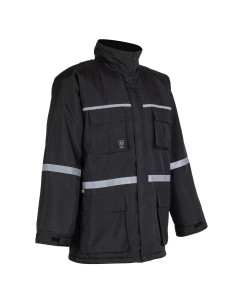 Parka Termica Cintas Reflectivas Hombre Negro 2