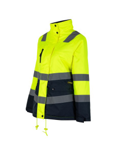 Parka Termica Alta VIisibilidad Mujer Amarillo / Gris Oscuro 2