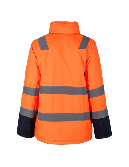 Parka Termica Alta VIisibilidad Mujer Naranjo / Gris Oscuro