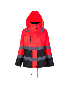 Parka Termica Alta VIisibilidad Mujer Rojo / Gris Oscuro
