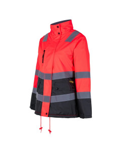 Parka Termica Alta VIisibilidad Mujer Rojo / Gris Oscuro 2