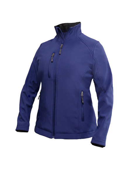 Chaqueta Softshell Rhelmu puño miton Mujer Azul