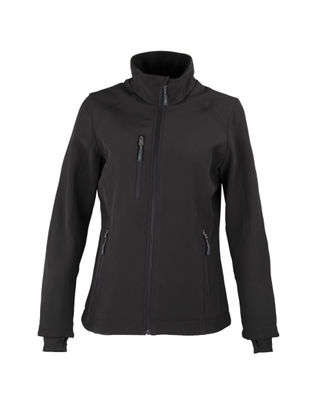 Chaqueta Softshell Rhelmu puño miton Mujer Negro
