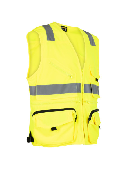 Chaleco Geologo Vial tela Tricto unisex s/manga Amarillo