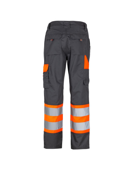 Pantalon Hombre Alta Visibilidad Bi-Color Clase 1 Gris Oscuro / Naranjo