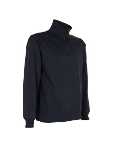 Poleron Medio Cierre Unisex Azul 2