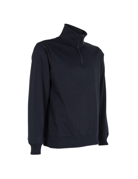 Poleron Medio Cierre Unisex Azul