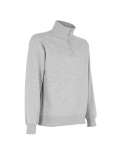 Poleron Medio Cierre Unisex Gris