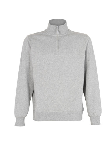 Poleron Medio Cierre Unisex Gris
