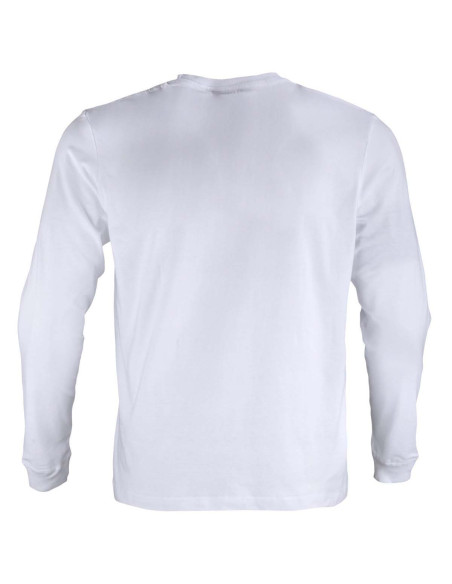 Polera de cuello redondo para Hombres 100% algodón Manga Larga Blanco
