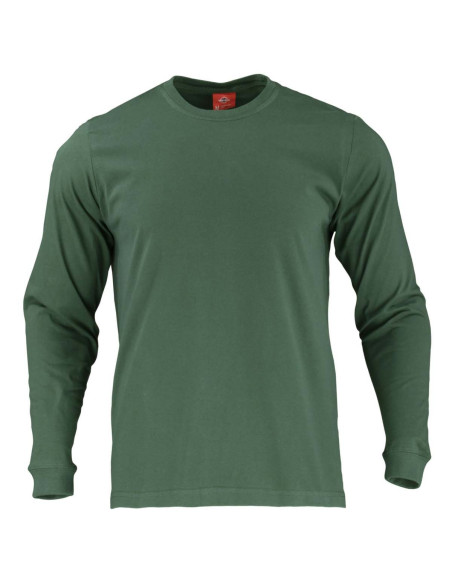 Polera de cuello redondo para Hombres 100% algodón Manga Larga Verde Pino
